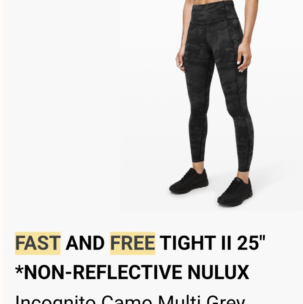 Lululemon Fast and Free Tight II Size 8 NWT